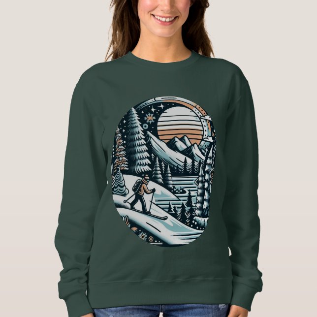 Sweatshirt Skier et hiver (Devant)