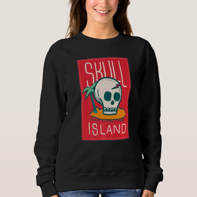 Sweatshirt Skull Island Hawaii Beach Palm Tree Tropical Summe (Devant)