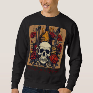 Sweatshirt Skull & Strings Rock Festival Shirt | Guitar-Drive