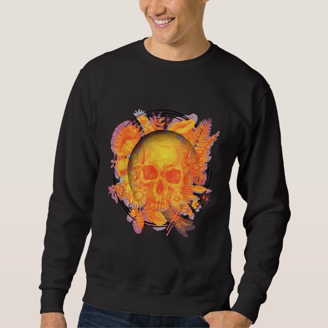 Sweatshirt Skulls and Blooms Rustic (Devant)