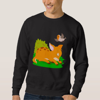Sweatshirt Sleeping Fawn Cute Deer Baby Boys Girls Deer