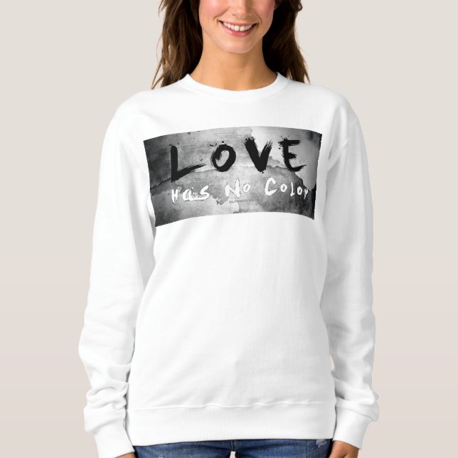 Sweatshirt SlipperyJoe amour n'a pas de couleur race peau lié (Devant)