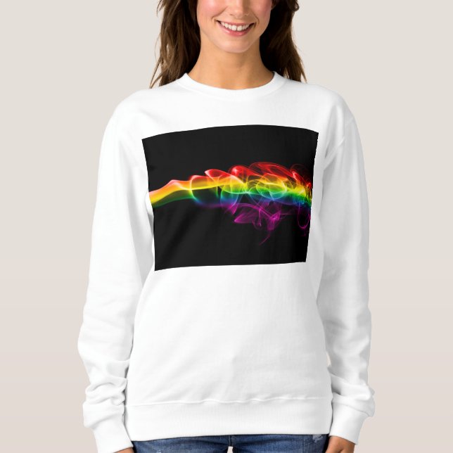 Sweatshirt SlipperyJoe's fumée vif arc-en-ciel célébré (Devant)