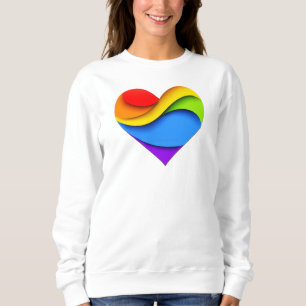 Sweatshirt SlipperyJoe's orgueillement coeur courbes forme 3D