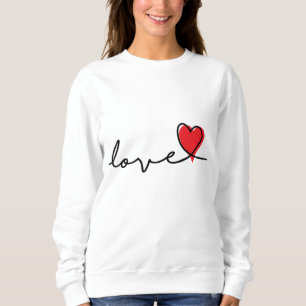 Sweatshirt Slogan Love. Des coeurs. Jour de Saint-Valentin.
