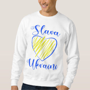 Sweatshirt Slogan Slava Ukraini Gloire à l'Ukraine cœur