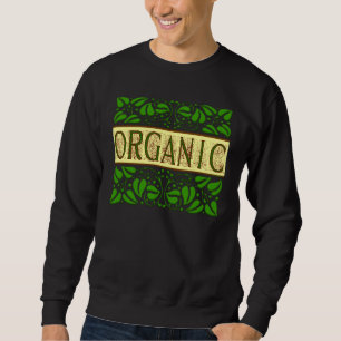 Sweatshirt Slogan vert Vintage bio avec Feuille Top