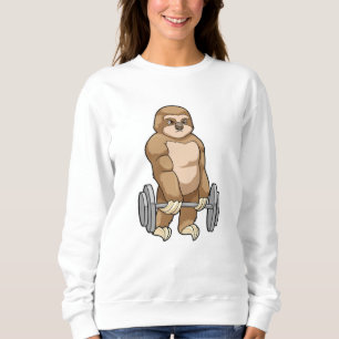 Sweatshirt Sloth au Bodybuilding avec Barbell