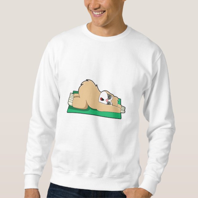 Sweatshirt Sloth au Yoga sur tapis de Yoga (Devant)