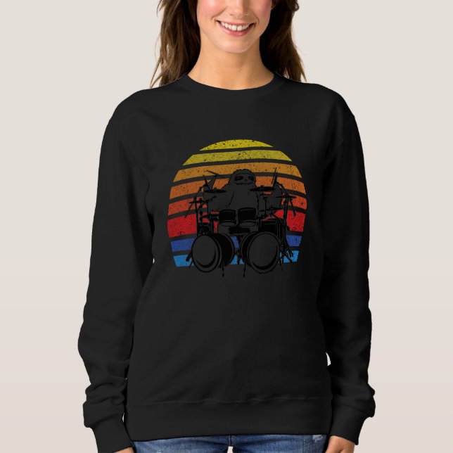Sweatshirt Sloth Drum Set Drumming Sloth Drummer (Devant)