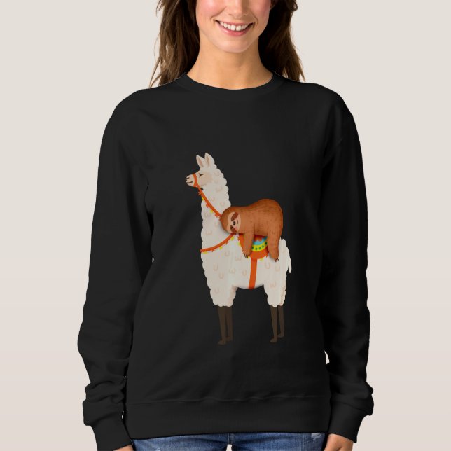 Sweatshirt Sloth Riding Llama (Devant)