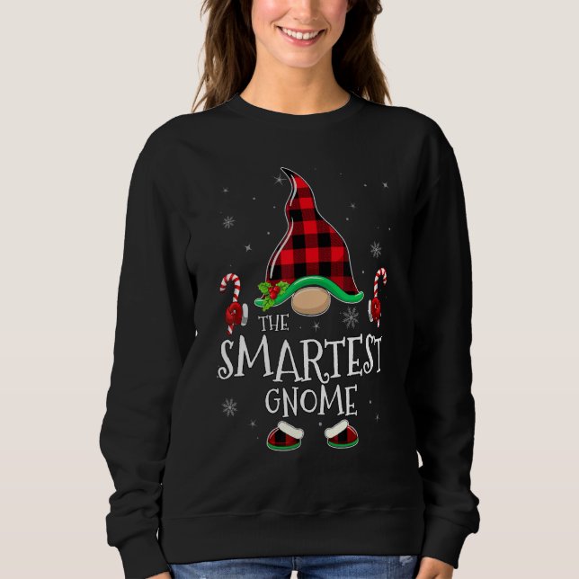 Sweatshirt Smartest Gnome Buffalo Plaid Matching Family Chris (Devant)