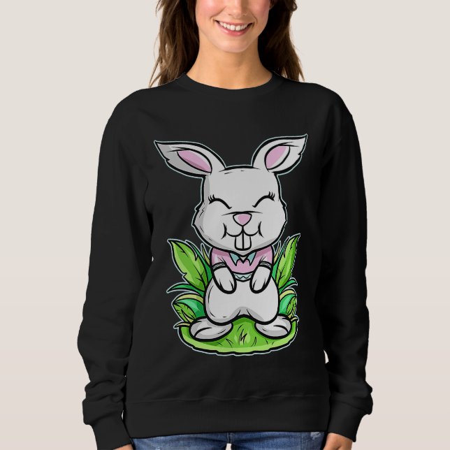 Sweatshirt Smilling Easter Bunny With Hare Teeth On Easter (Devant)