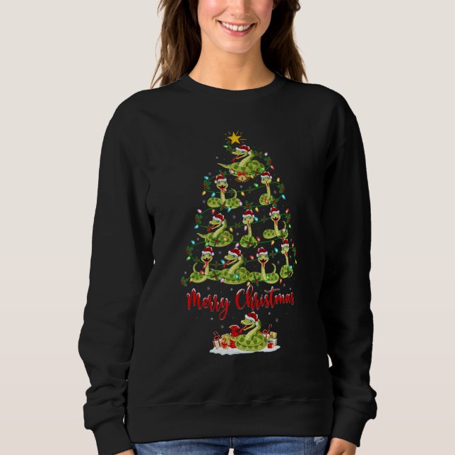 Sweatshirt Snake Christmas Tree Lights  Snake Xmas (Devant)