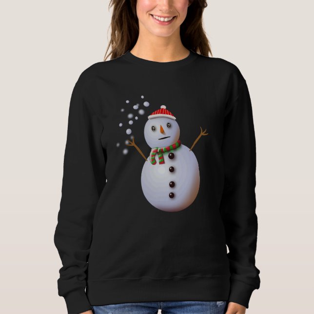 Sweatshirt Snowman Christmas  Cute Snowing Winter Wonderland (Devant)
