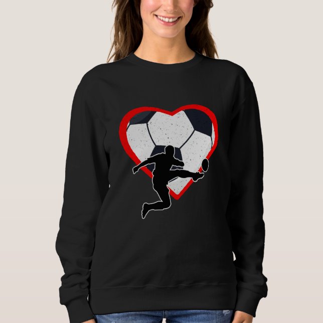 Sweatshirt Soccer Heart Sport Love Anti Valentines Day (Devant)