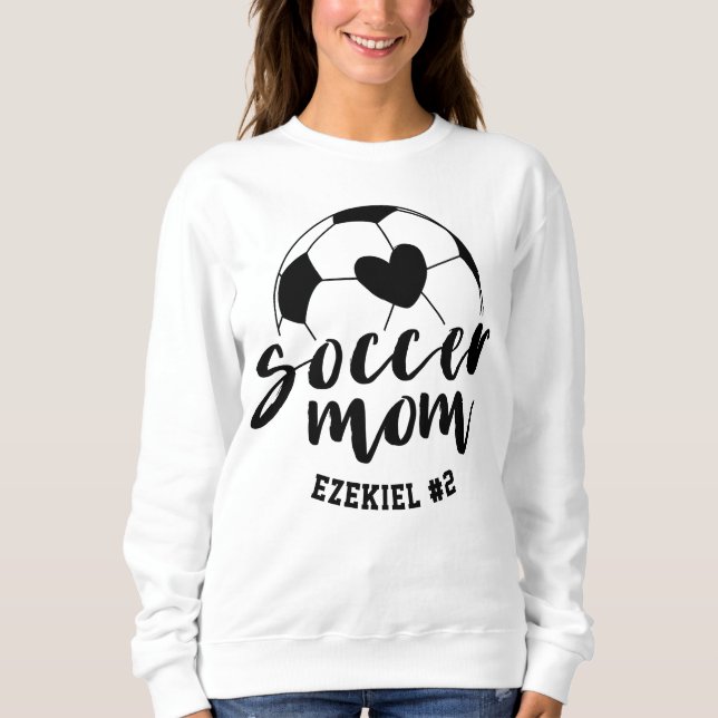 Sweatshirt Soccer Maman Heart Ball Cadeau personnalisé pour m (Devant)