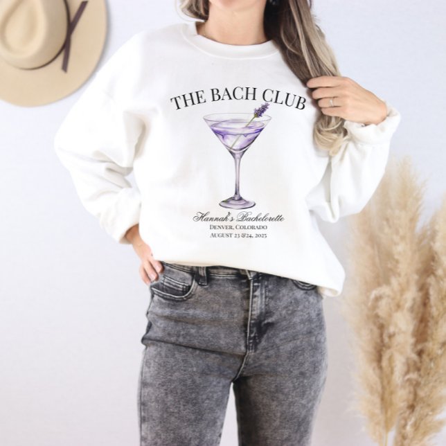 Sweatshirt Social Club Lavender Cocktail The Bach Girls Trip (Social Club Cocktail Series, Lavender Cocktail, Customizable Sweatshirt)