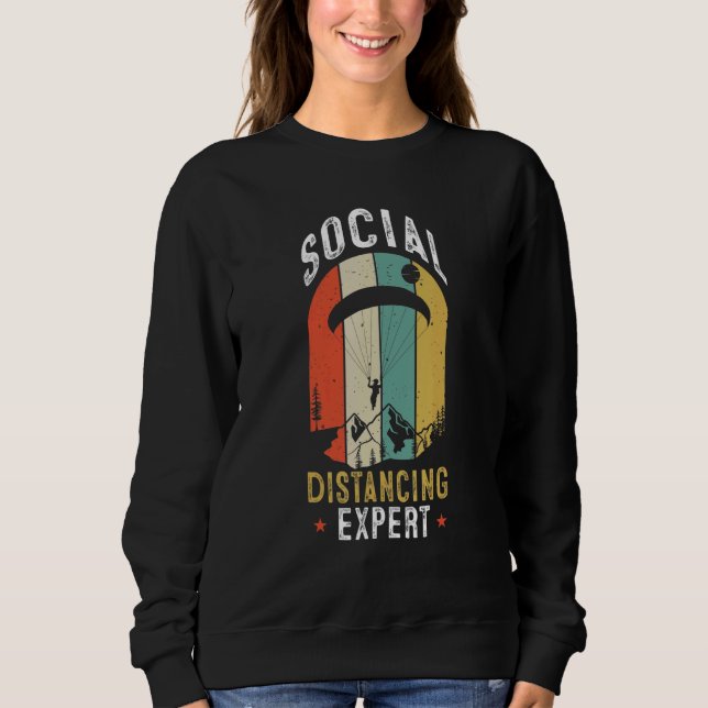 Sweatshirt Social Distancing Expert Paragliding Paraglider Vi (Devant)