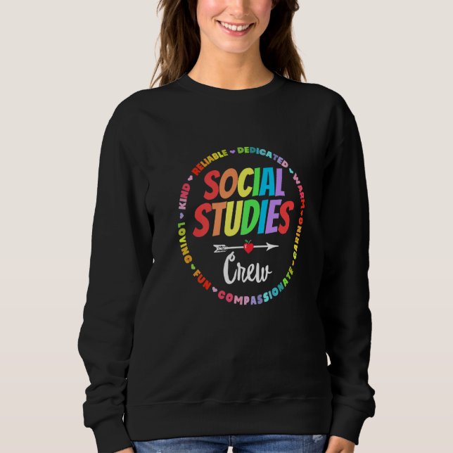 Sweatshirt Social Studies Crew First Day Of School & Apprecia (Devant)