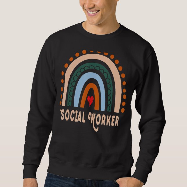 Sweatshirt Social Worker Rainbow Cute Appréciation essentiell (Devant)