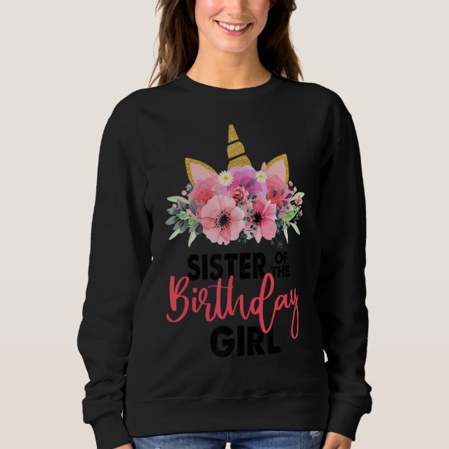 Sweatshirt Soeur De La Fille Anniversaire Mère Unicorn Naissa (Devant)