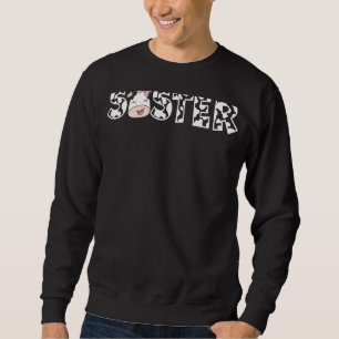 Sweatshirt Soeur De L'Anniversaire Pour Girl Cow Farm First B