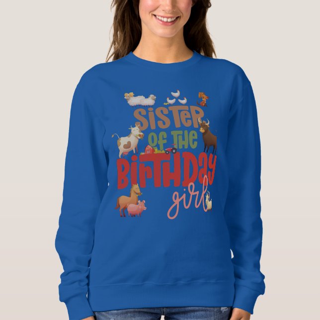 Sweatshirt Soeur Grange Animaux Ferme Pays Équipe d'anniversa (Devant)