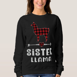 Sweatshirt Soeur Llama Pyjama de Noël Buffle Rouge Plaid Fa