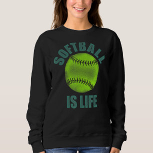 Sweatshirt Softball Est Vie Rapide Pitch Lent Pitch Softballe
