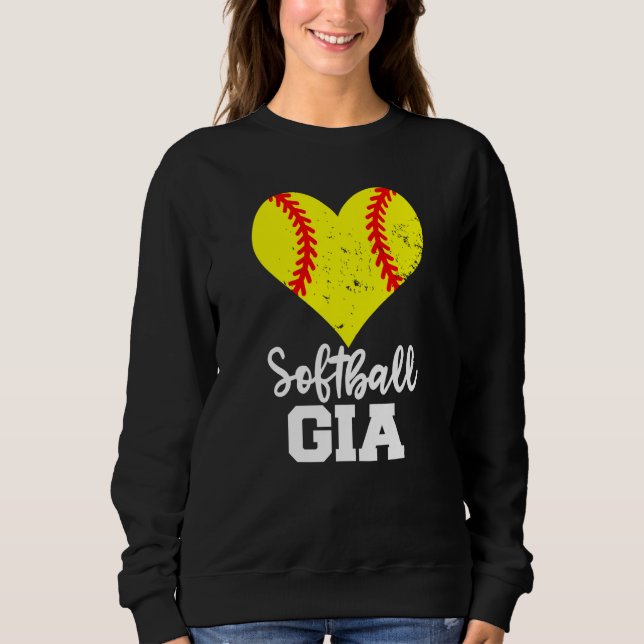 Sweatshirt Softball Gia Softball Heart Grandma Gia (Devant)