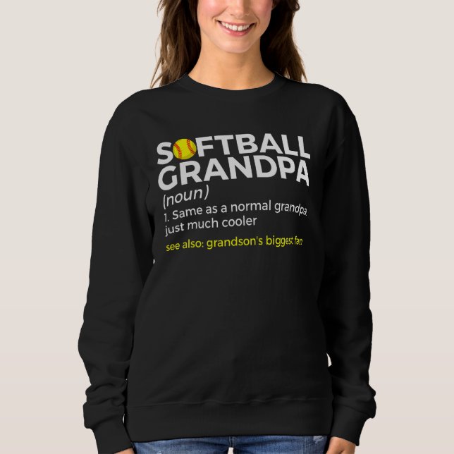 Sweatshirt Softball Grandpa Definition Grandson's Biggest Fan (Devant)