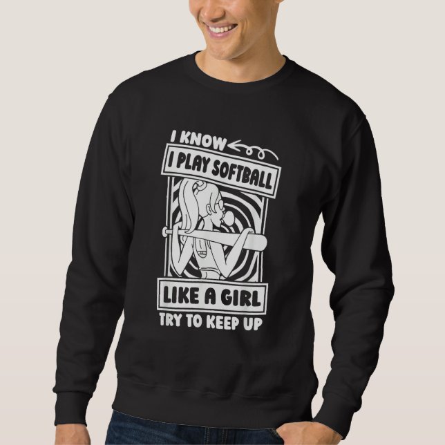 Sweatshirt Softball Humorous Pitcher   Batter Catcher Softbal (Devant)