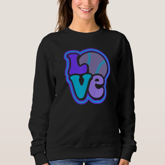 Sweatshirt Softball Love for Teen Girls & Women Blue & Purple (Devant)