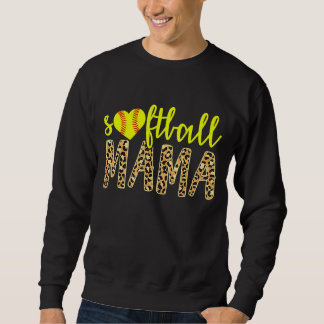 Sweatshirt Softball Mama Cute Cheetah Sports Fête des Mères 1