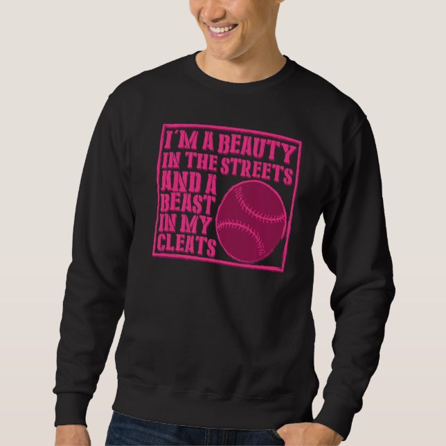 Sweatshirt Softball Print Beauty Dans La Bête De Rue Dans Mon (Devant)