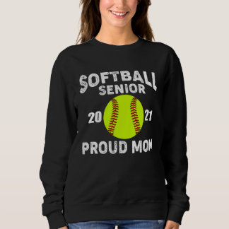 Sweatshirt Softball Senior 2021 Fière Maman Graphique Lycée