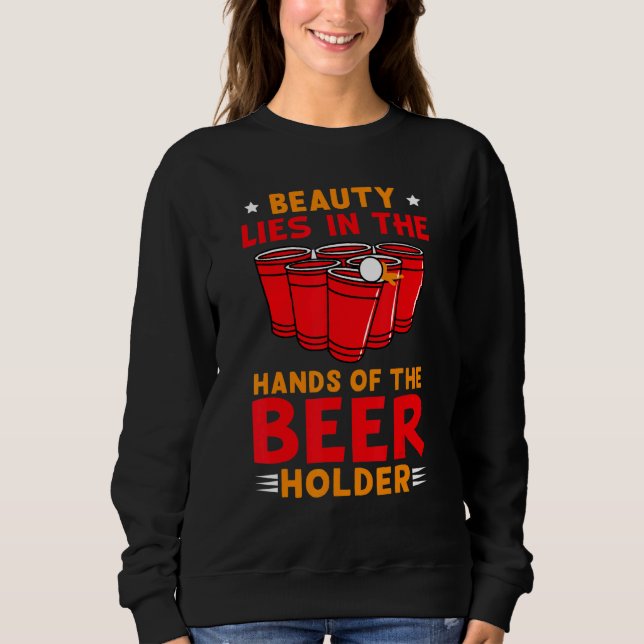 Sweatshirt Soirée Bière Pong Pour Hommes Porte-Bières (Devant)