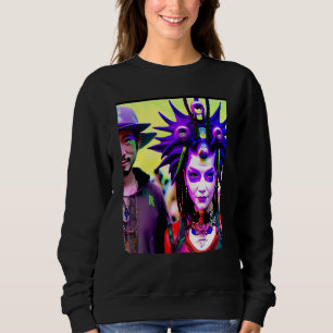 Sweatshirt Soirée Rave Psychedelic EDM Trance Club DJ Neon 1
