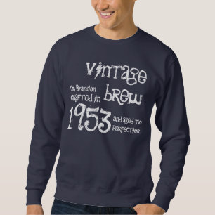 Sweatshirt soixantième Nom vintage de Brew du cadeau