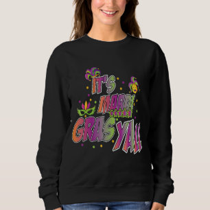 Sweatshirt Son Masque Mardi Gras Yall-Mardi Gras