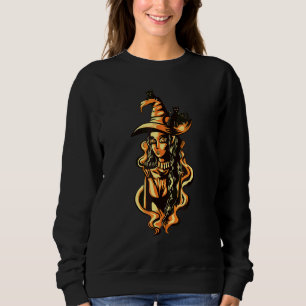 Sweatshirt Sorcière avec chats