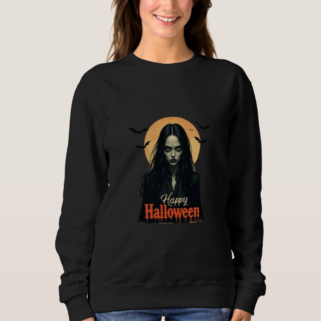 Sweatshirt Sorcière gothique d'Halloween (Devant)