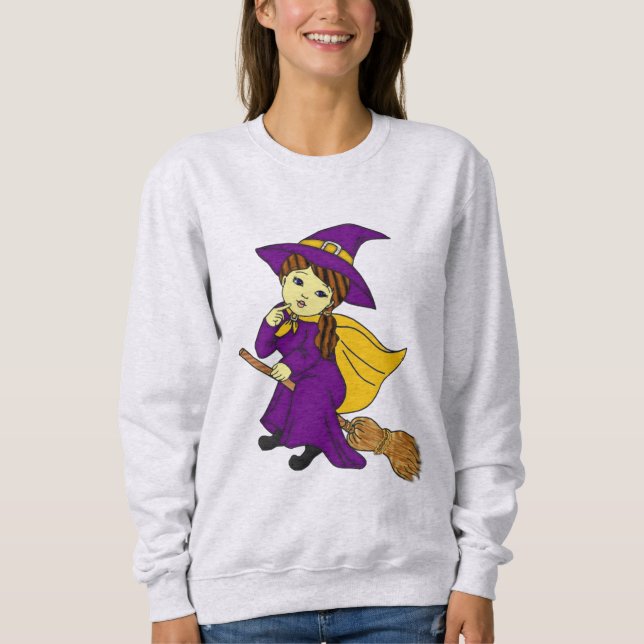 Sweatshirt Sorcière mignonne (Devant)