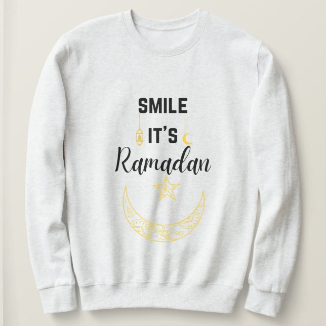 Sweatshirt sourire il ramadan kareem islam pour musulman (Design devant)