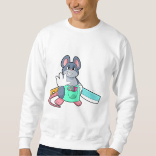 Sweatshirt Souris comme coiffeur avec ciseaux et comble