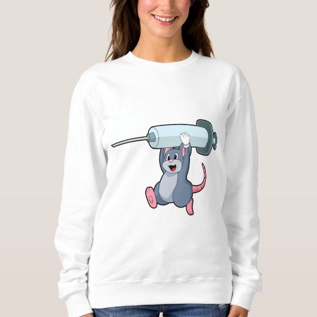 Sweatshirt Souris comme infirmière avec Syringe.PNG (Devant)