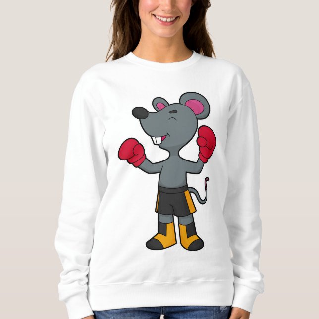 Sweatshirt Souris en boîte avec gants de boxe (Devant)