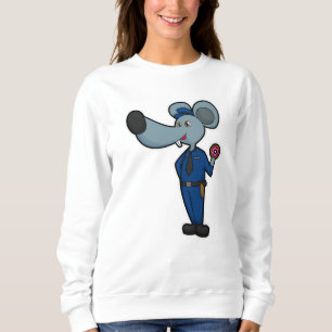 Sweatshirt Souris en tant qu'officier de police avec Donut