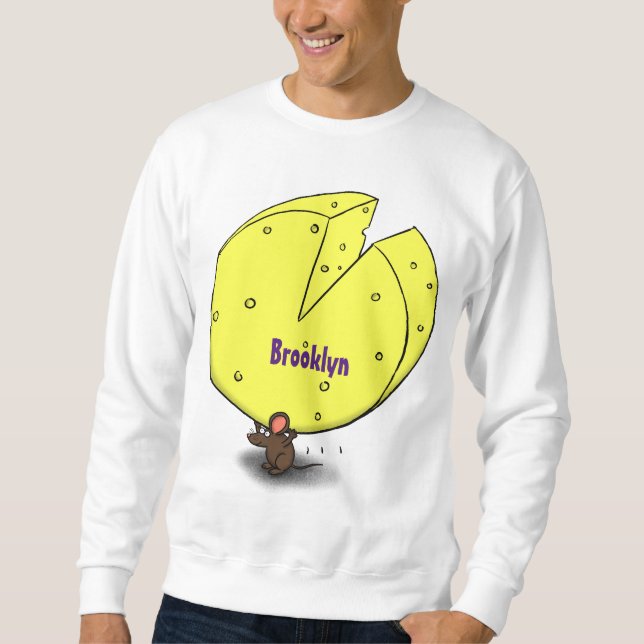 Sweatshirt Souris mignonne avec dessin animé au fromage (Devant)